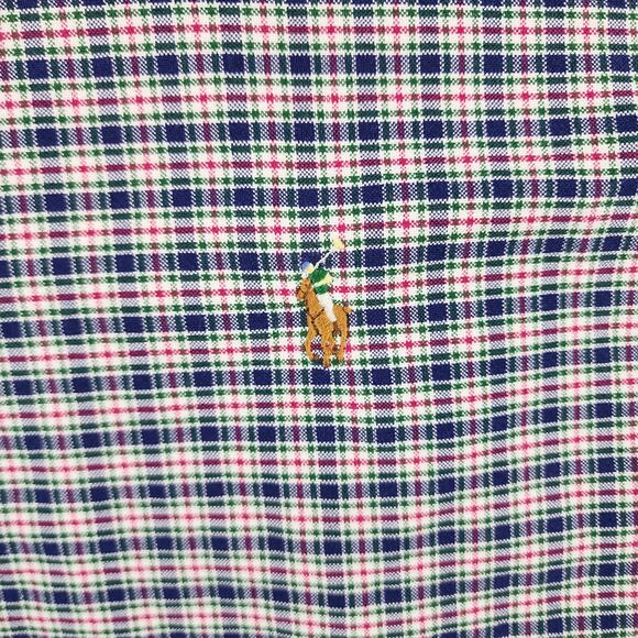Polo Ralph Lauren 2XB Big Check Shirt Green Red Navy Plaid Long Sleeve Cotton - Picture 3 of 7